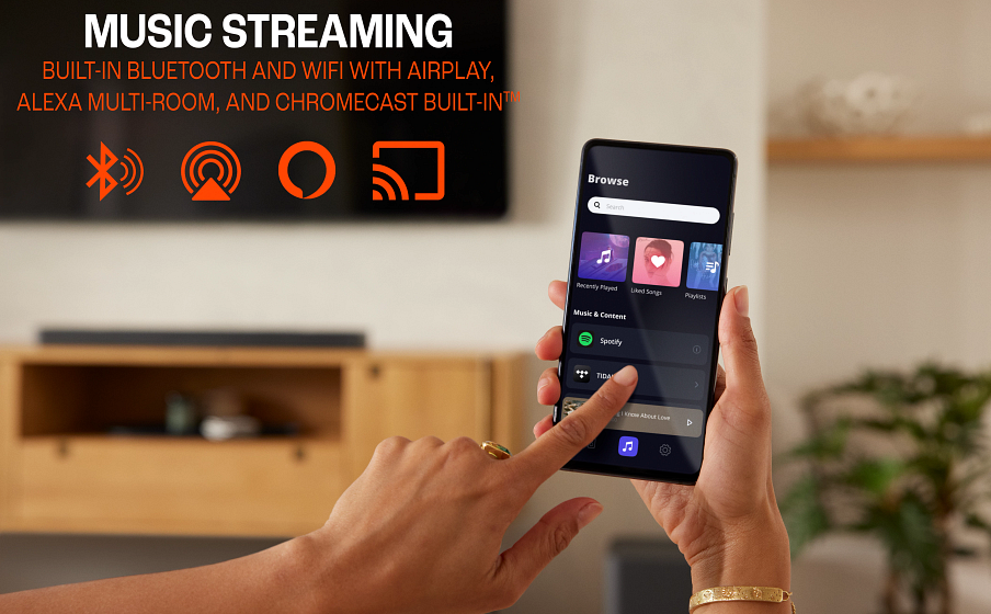 BAR 1000 Connexion Wi-Fi intégrée avec AirPlay, Alexa Multi-Room Music et Chromecast built-in™ - Image