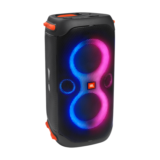 JBL Partybox 110 - Black - Portable party speaker with 160W powerful sound, built-in lights and splashproof design. - Hero image number null