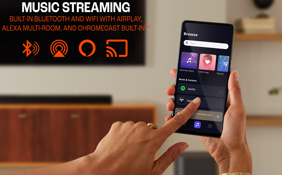 BAR 1300 Connexion Wi-Fi intégrée avec AirPlay, Alexa Multi-Room Music et Chromecast built-in™ - Image