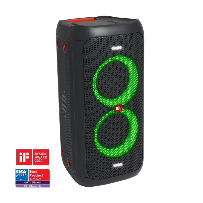 JBL PartyBox 100 - Black - Powerful portable Bluetooth party speaker with dynamic light show - Hero image number null