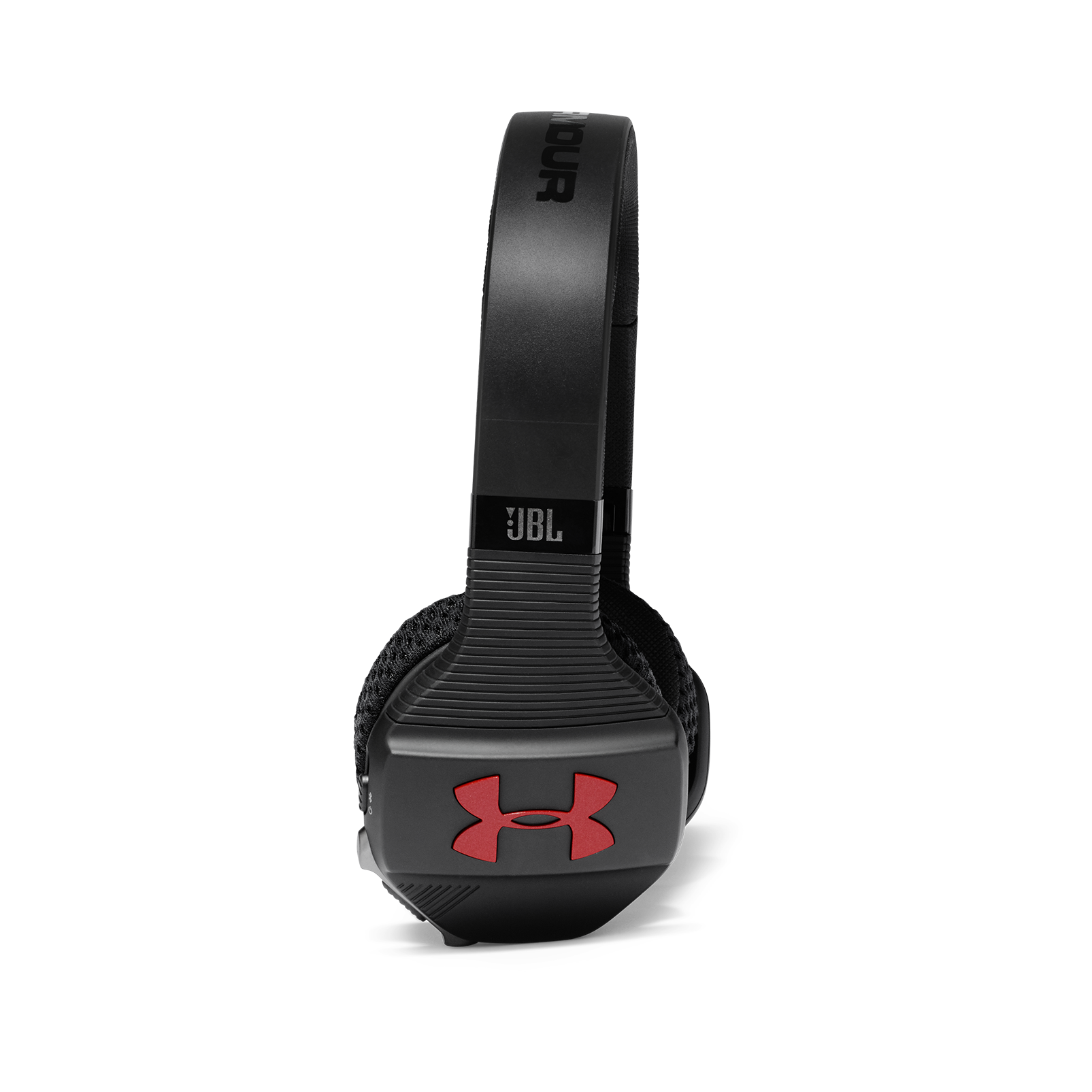 UA Sport Wireless Train – Engineered by JBL - Black / Red - Wireless on-ear headphone built for the gym - Detailshot 1